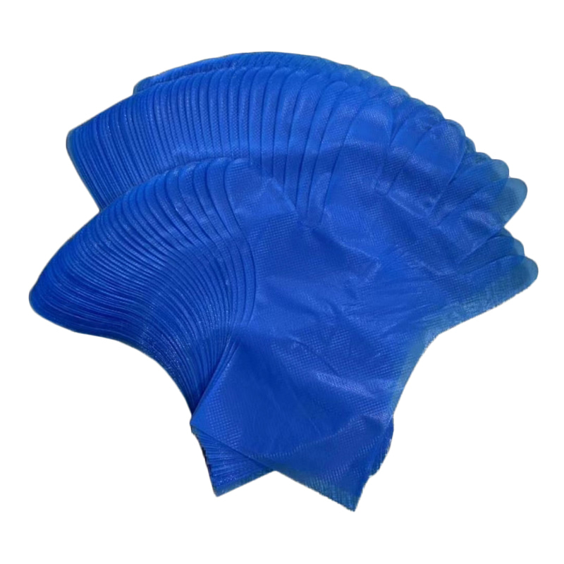 Résistance chimique Gants TPE bleus (motif de diamant)