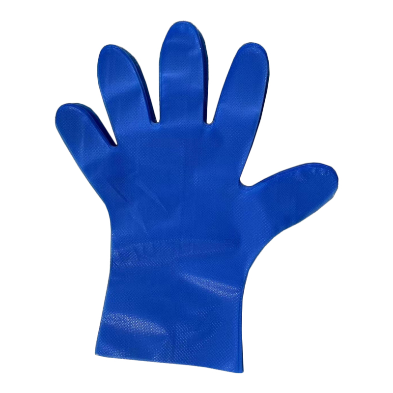 Résistance chimique Gants TPE bleus (motif de diamant)