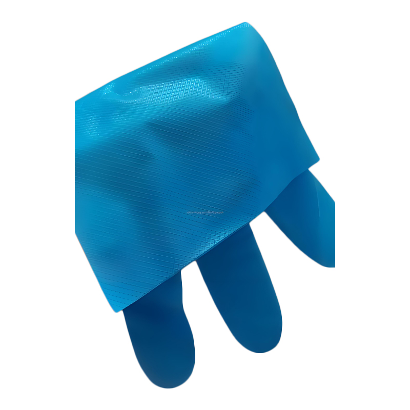 Résistance chimique Gants TPE bleus (motif de diamant)