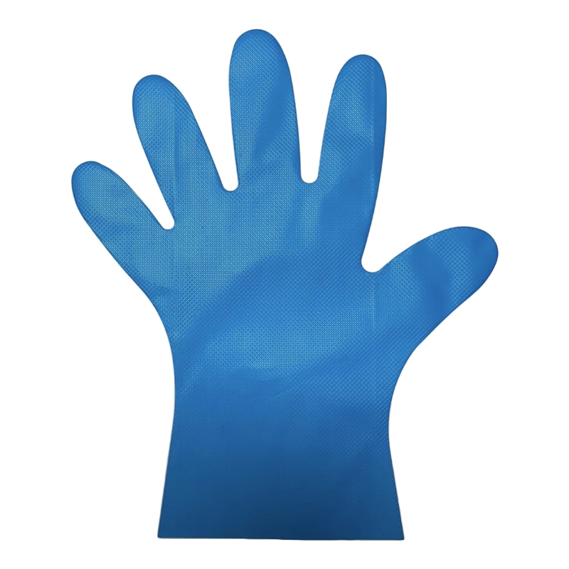 Résistance chimique Gants TPE bleus (motif de diamant)