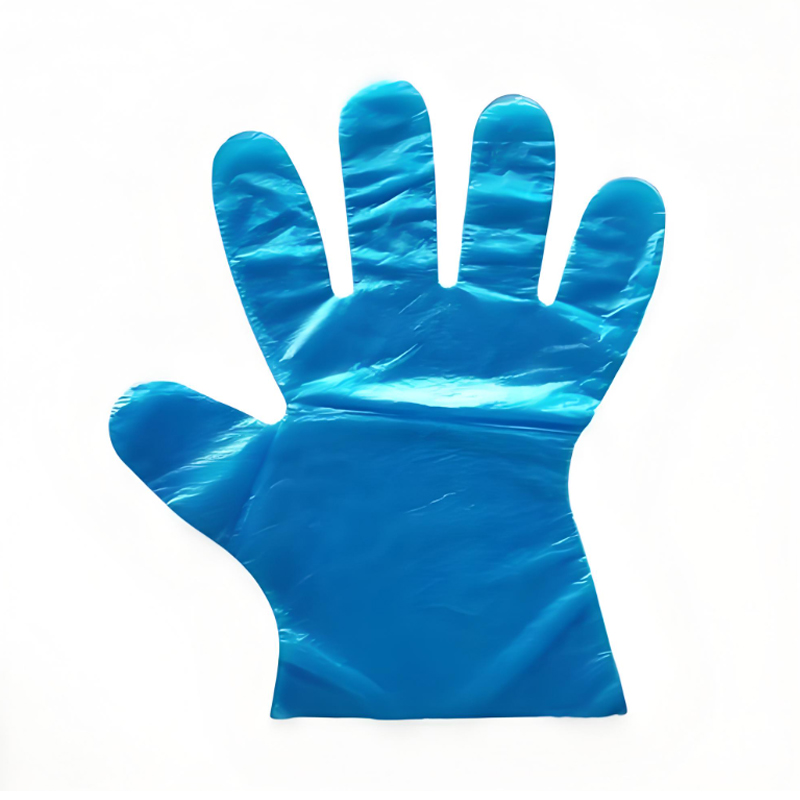 Gants LDPE bleu résistant aux antibactéries, aux acides et aux alcali